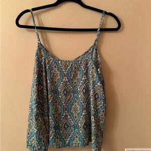 Hollister Green and Yellow Patterned Camisole